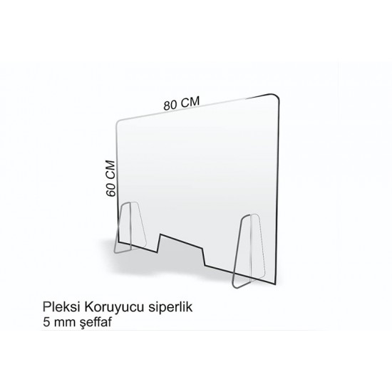 Pleksi Koruyucu Panel / Seperatör (80x60 Cm)